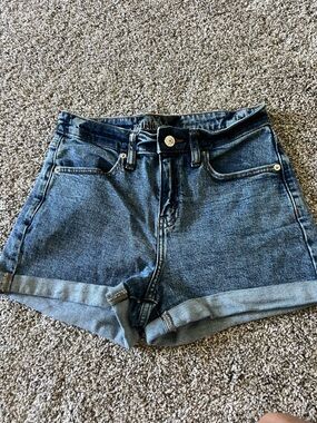 wild fable Women's Dark Blue Rolled Hem Denim Shorts